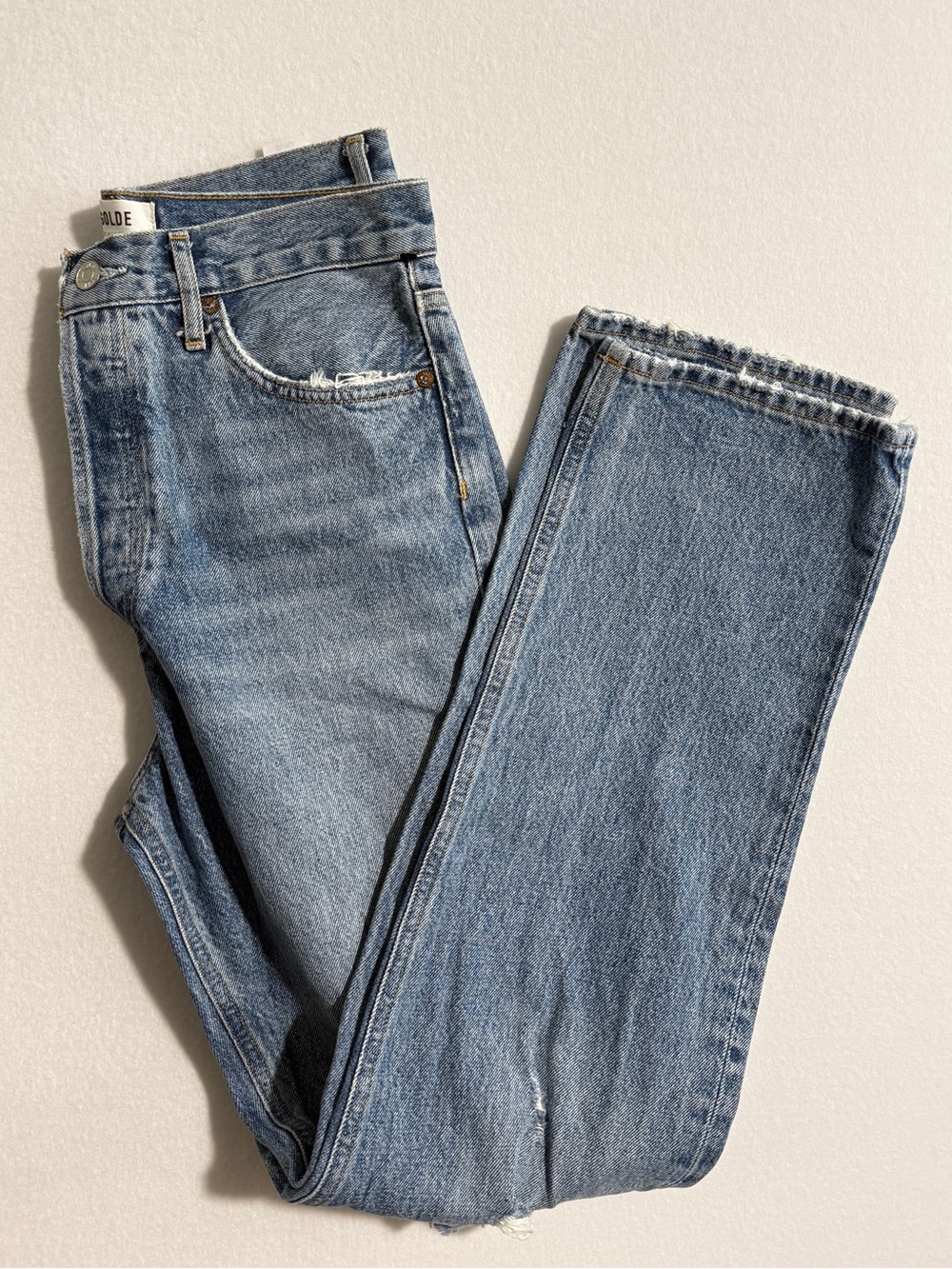 Agolde Light Blue Straight Leg Jeans Size 27